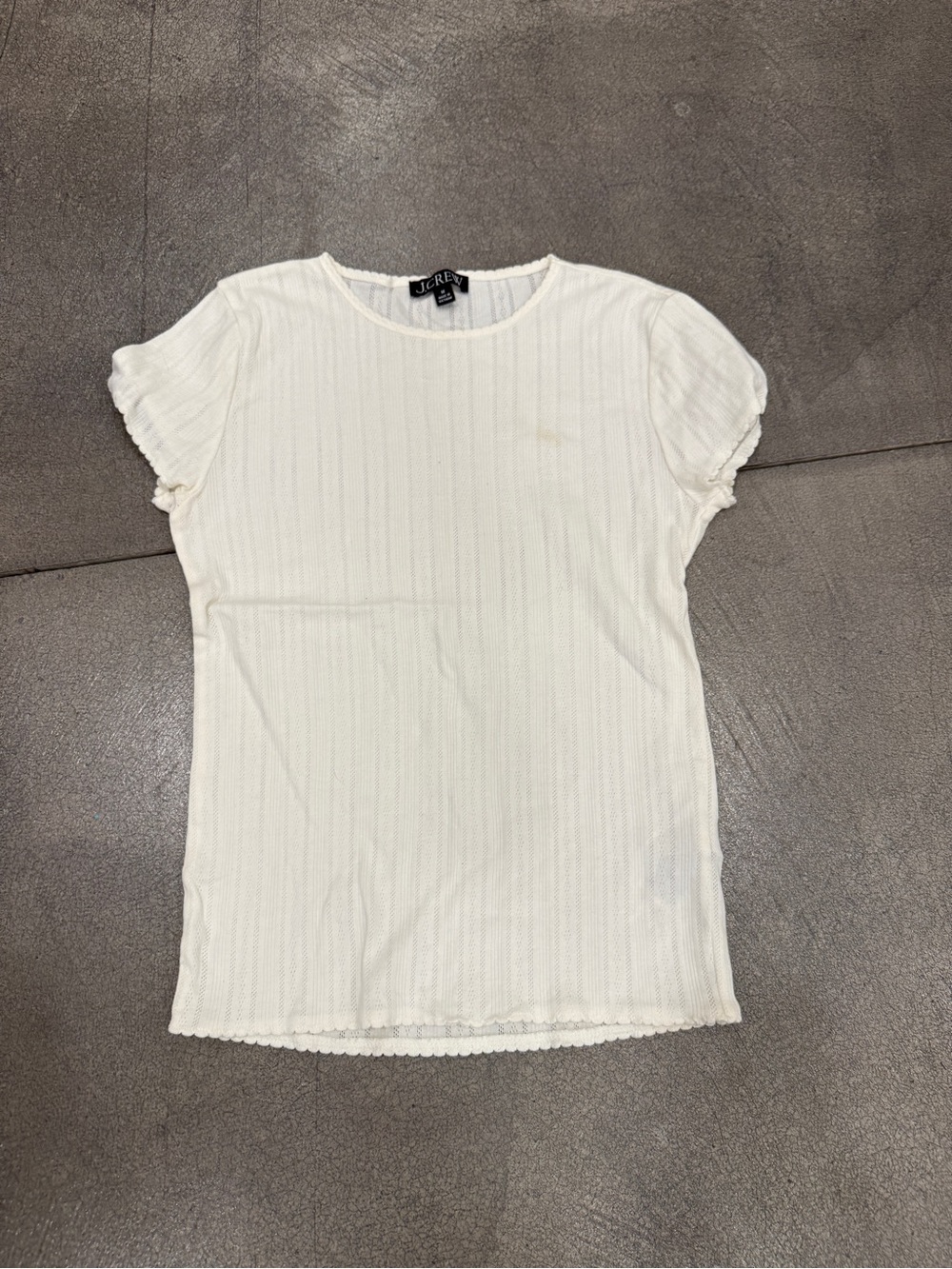J. Crew Cream Short Sleeve Ribbed Knit Tee